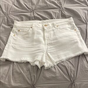 7 for all mankind White Frayed Hem Women Shorts
